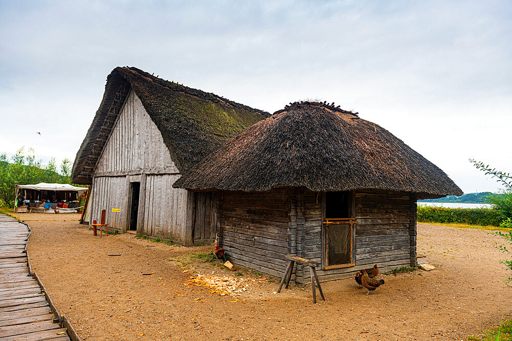 Reconstructed Viking village, Hedeby (Haithabu), UNESCO World Heritage Site, Schleswig-Holstein, Germany, Europe