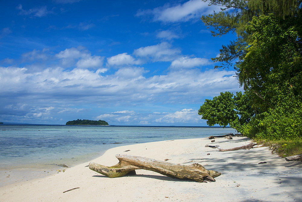 Turquoise water and a white beach on Christmas Island, Buka, Bougainville, Papua New Guinea, Pacific