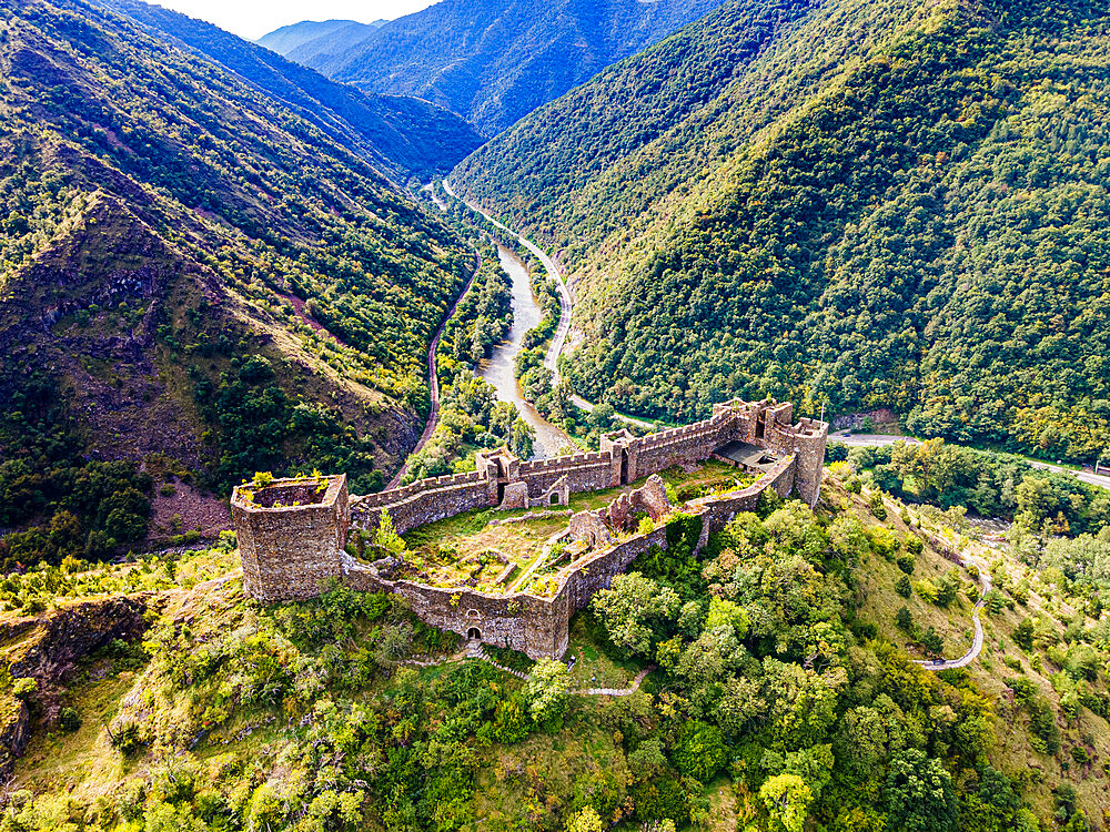 Aerial of the Maglic Castle, Kaljevo, Serbia, Europe