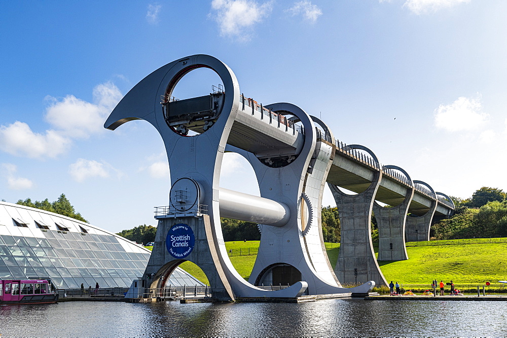 Falkirk Wheel rotating boat lift, Falkirk, Scotland, United Kingdom, Europe