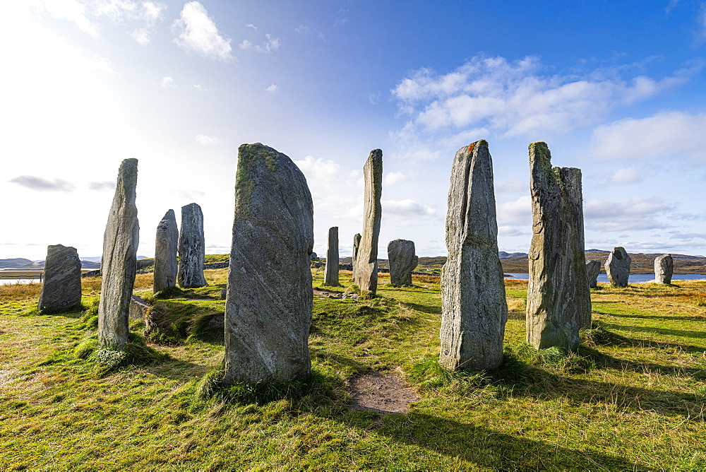 Callanish Stones, standing stones from the Neolithic era, Isle of Lewis, Outer Hebrides, Scotland, United Kingdom, Europe