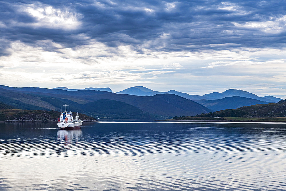 Fishing boat, Bay of Ullapool, Ross and Cromarty, Highlands, Scotland, United Kingdom, Europe