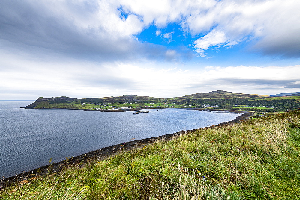 View over the bay of Uig, Isle of Skye, Inner Hebrides, Scotland, United Kingdom, Europe