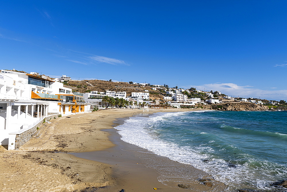 Paralia Platis Gialos beach, Mykonos, Cyclades, Greek Islands, Greece, Europe