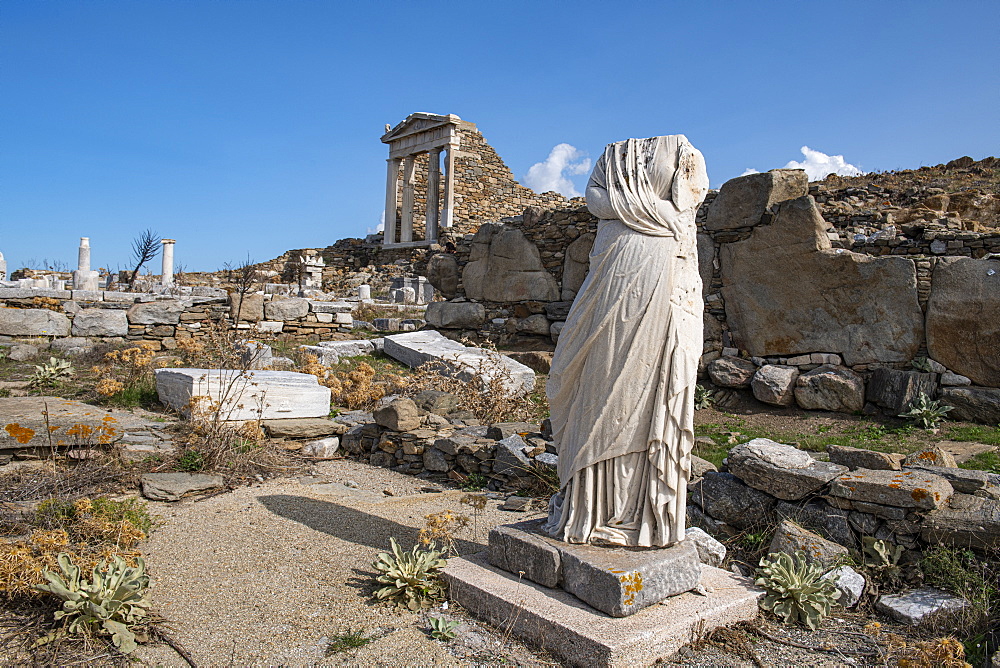 Delos, UNESCO World Heritage Site, near Mykonos, Cyclades, Greek Islands, Greece, Europe