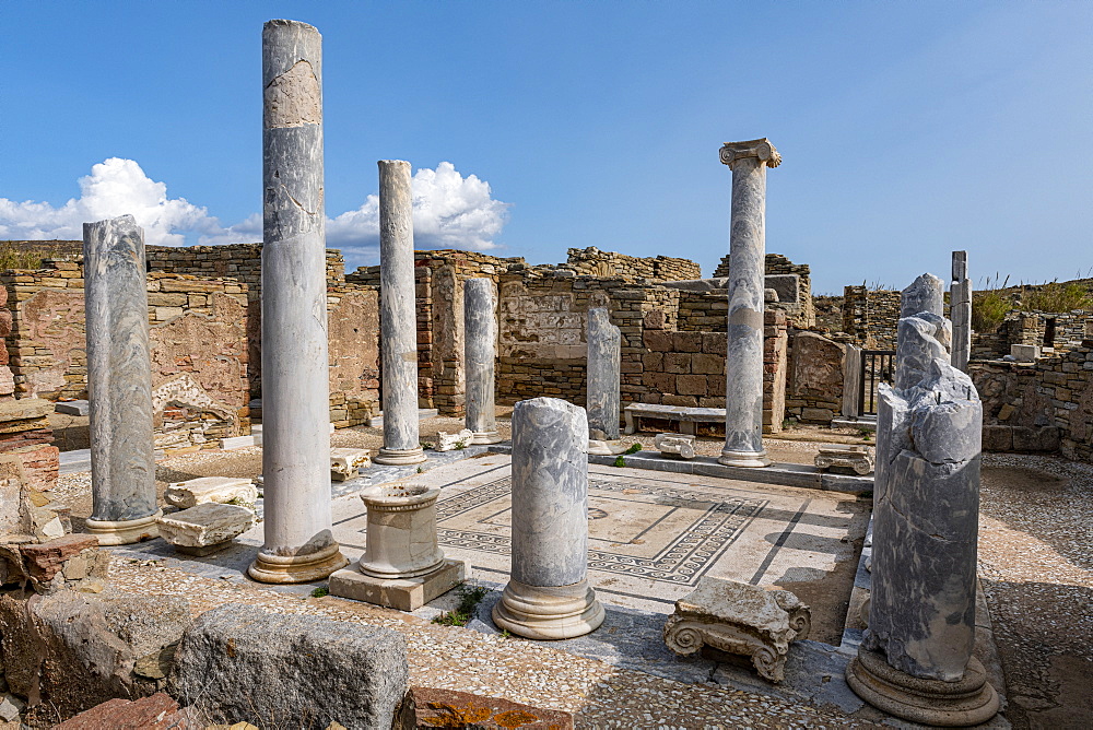 Delos, UNESCO World Heritage Site, near Mykonos, Cyclades, Greek Islands, Greece, Europe