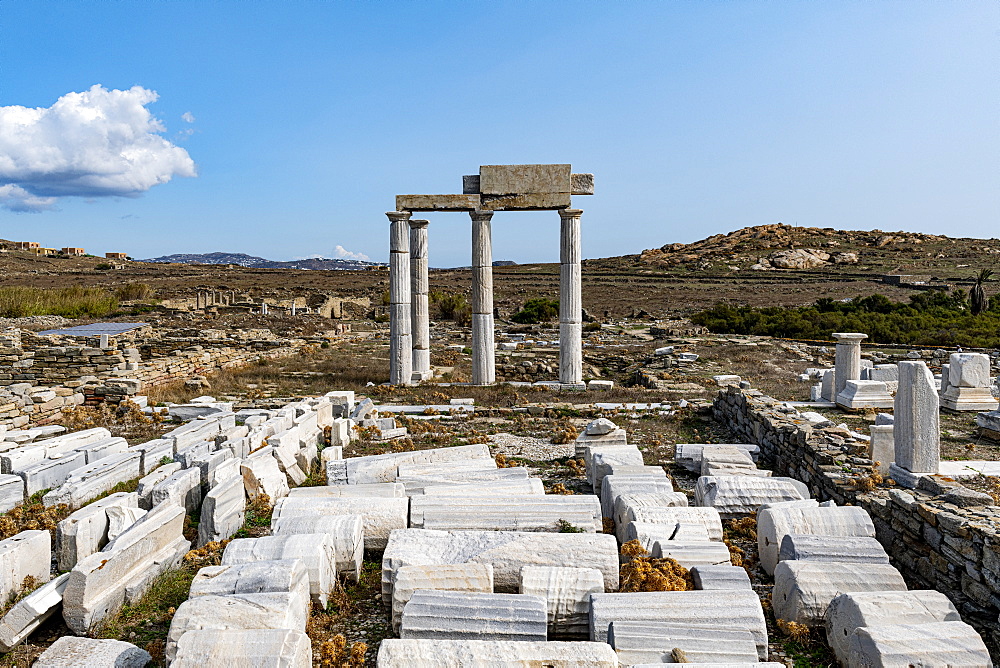 Delos, UNESCO World Heritage Site, near Mykonos, Cyclades, Greek Islands, Greece, Europe