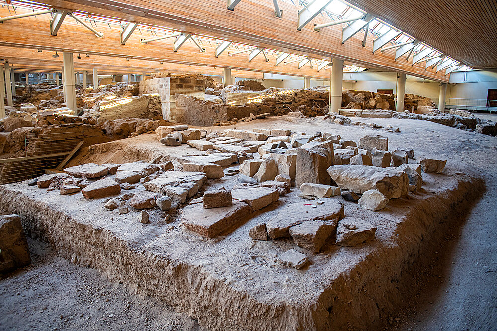 Prehistoric Town of Akrotiri, Santorini, Cyclades, Greek Islands, Greece, Europe