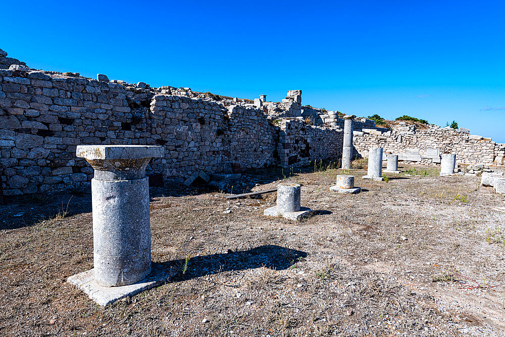 Ruins of ancient Thera, Santorini, Cyclades, Greek Islands, Greece, Europe