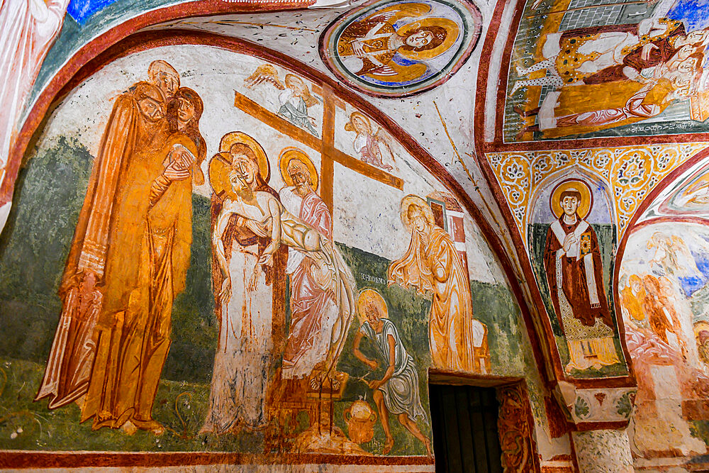 Colourful Crypt of the Frescoes, UNESCO World Heritage Site, Udine, Friuli-Venezia Giulia, Italy, Europe