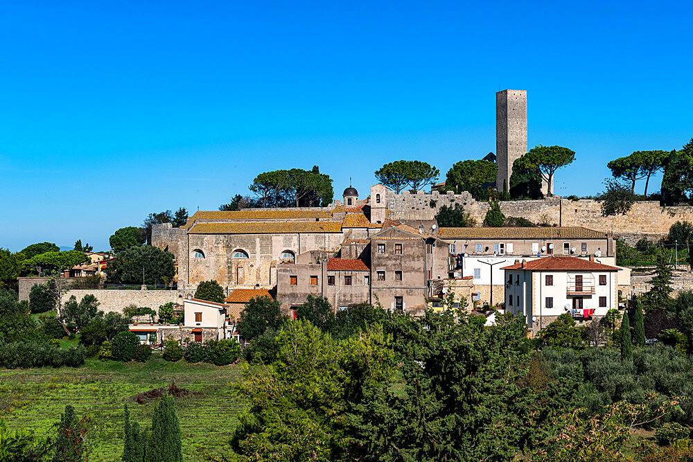 Panorama of Tarquinia, UNESCO World Heritage Site, Viterbo, Lazio, Italy, Europe