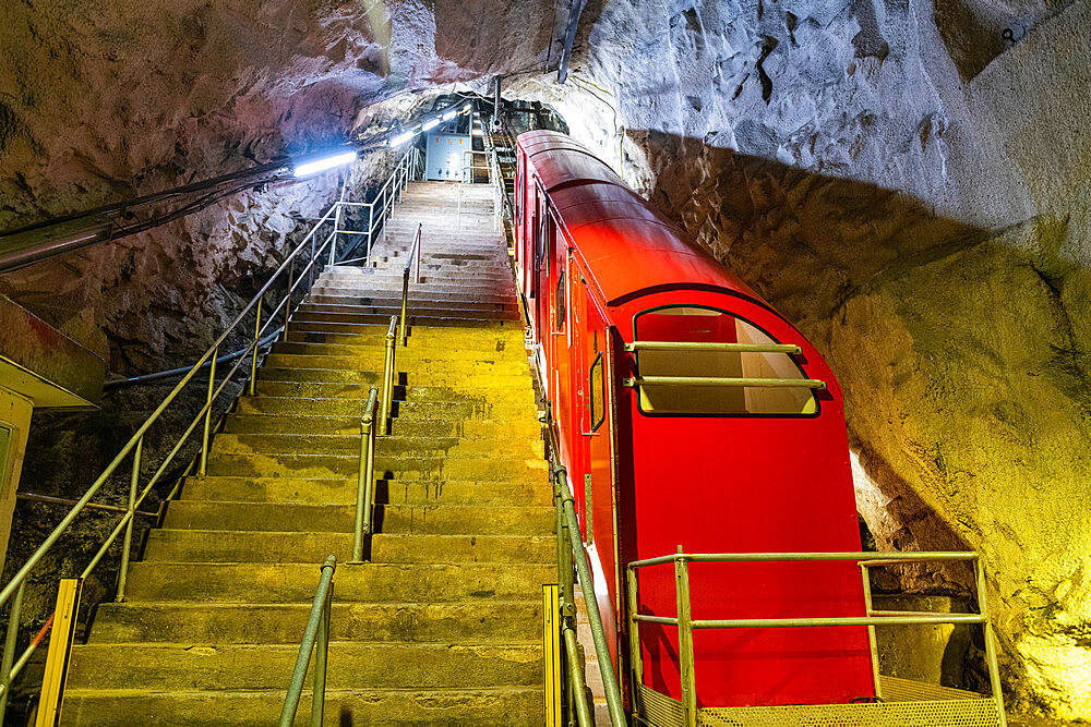 Funicular railway in Gausta (Gaustatoppen), highest mountain in Norway, Telemark, Norway, Scandinavia, Europe