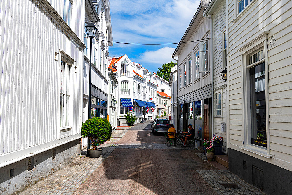 Historic Ibsen town Grimstad, Agder County, Norway, Scandinavia, Europe