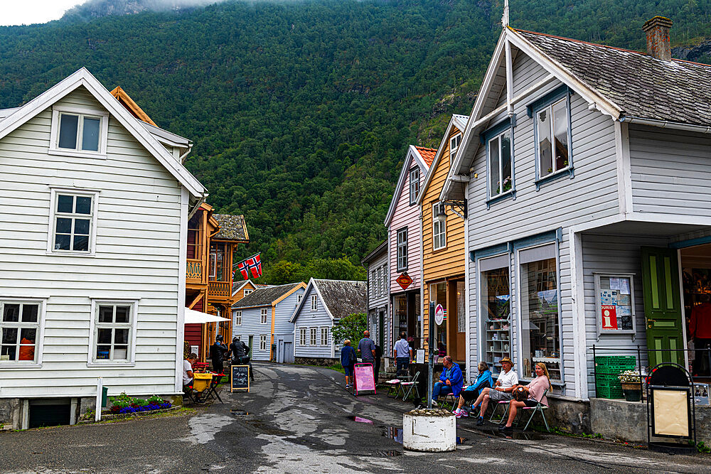 Historic houses in Laerdal, Vestland county, Norway, Scandinavia, Europe