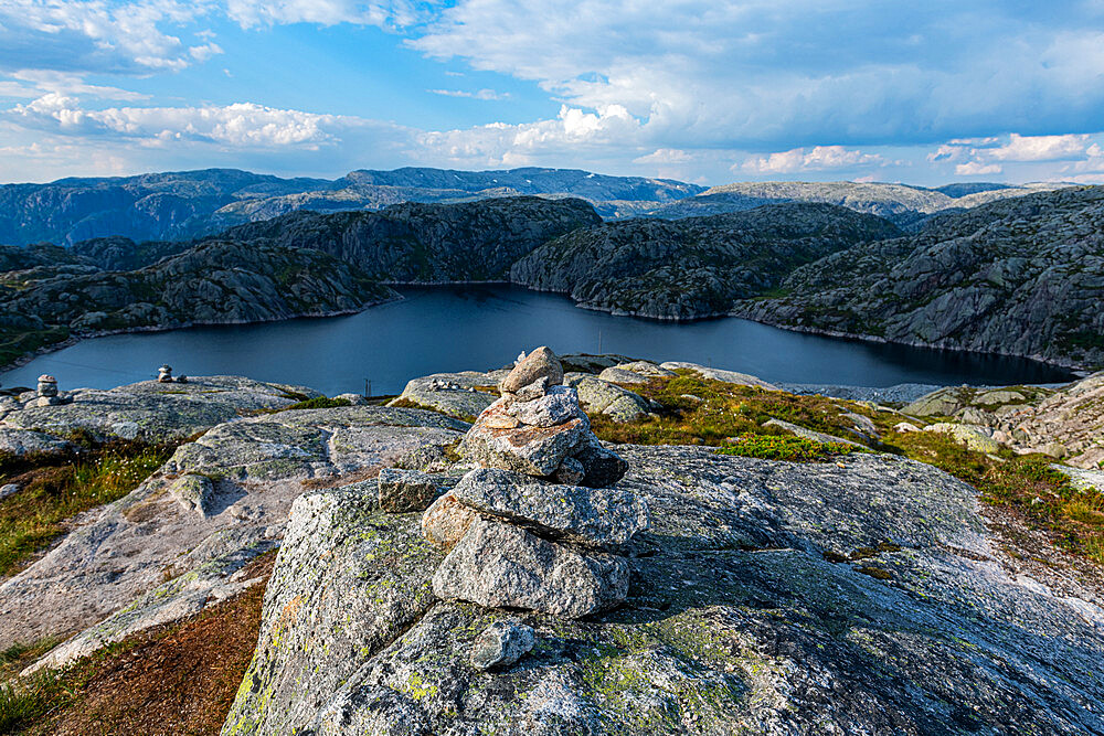 Glacial lake near Lysefjord, Setesdalen, Norway, Scandinavia, Europe