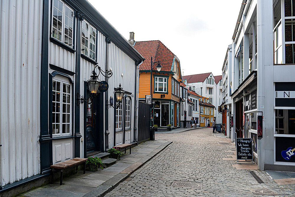 Historical houses in Stavanger, Rogaland, Norway, Scandinavia, Europe