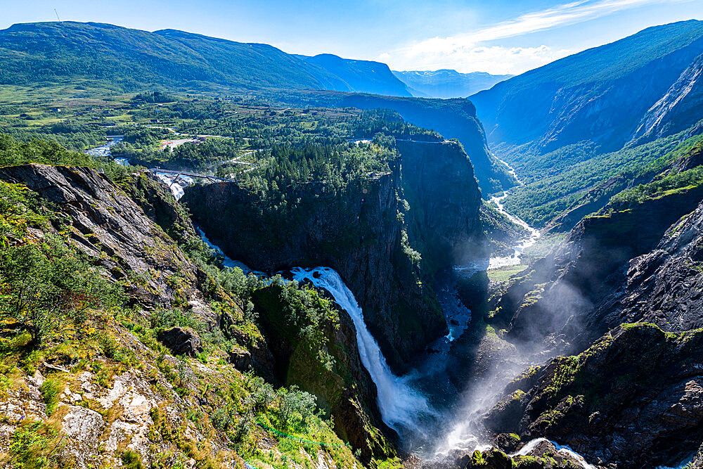 Voringvossen waterfall, Eidfjord, Norway, Scandinavia, Europe