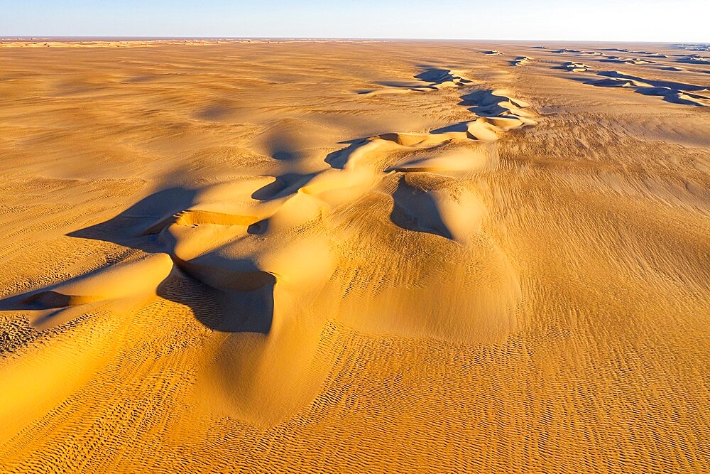 Aerial of the sand dunes in the Tenere Desert, Sahara, Niger, Africa