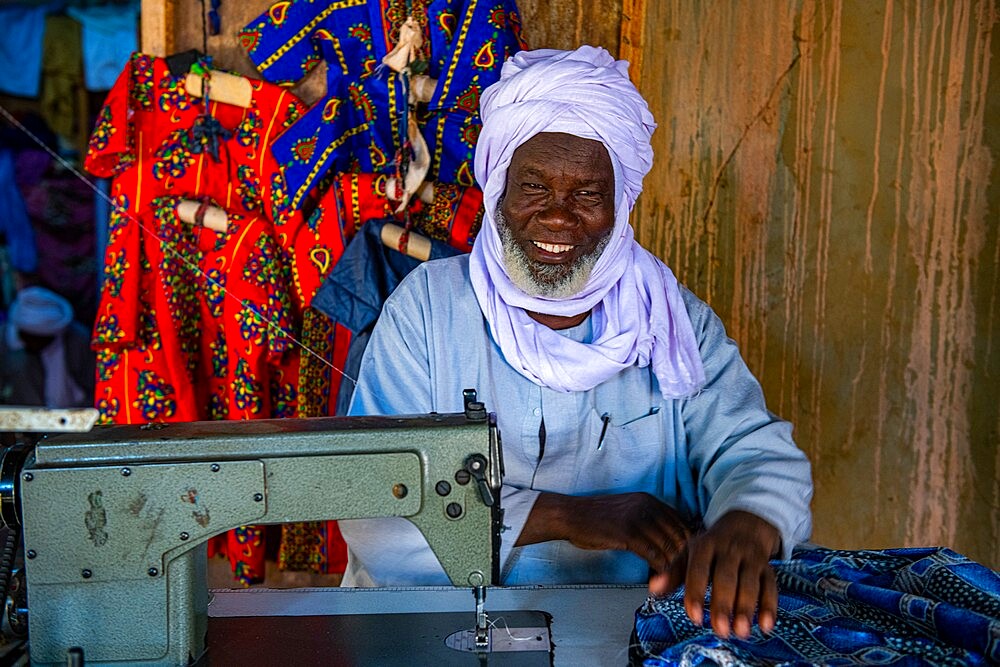 Tuareg Tailor in Dirkou, Djado Plateau, Niger, Africa