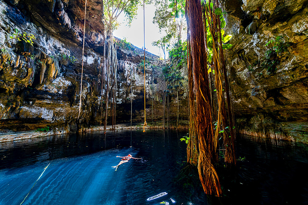 Cenote Oxmal, Valladolid, Yucatan, Mexico, North America