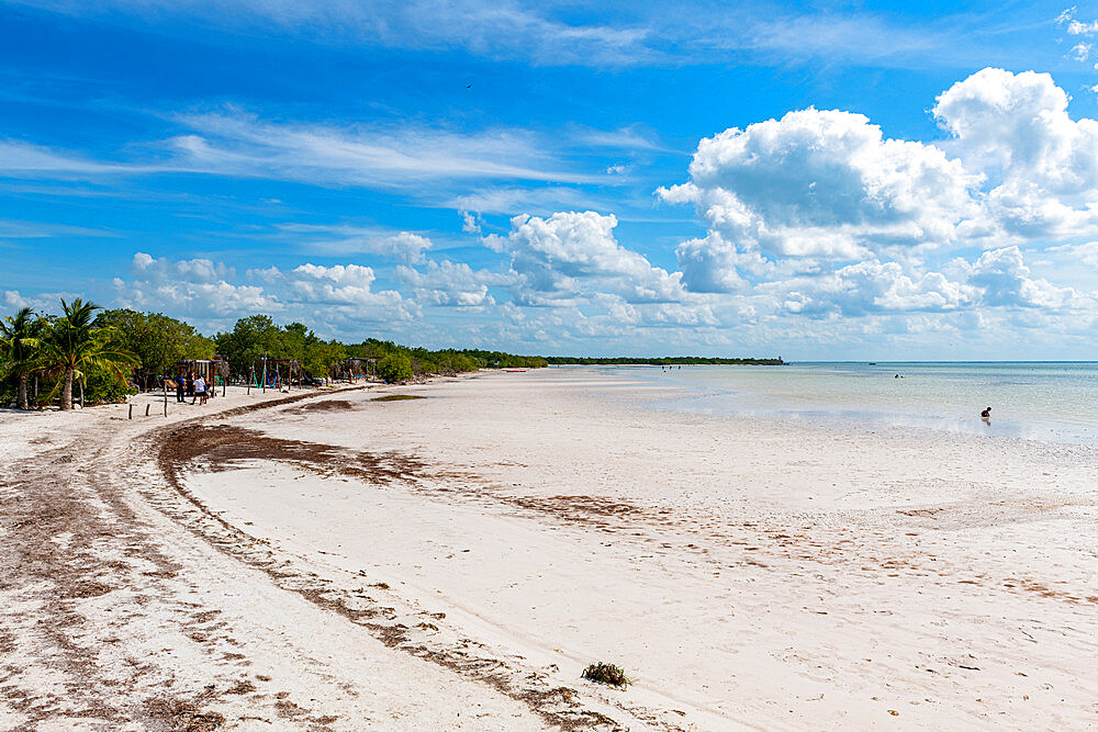 Turquoise waters and white sands of Holbox island, Yucatan, Mexico, North America