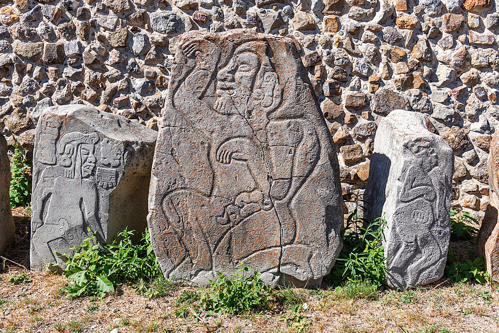 Stone carvings, Monte Alban, UNESCO World Heritage Site, Oaxaca, Mexico, North America