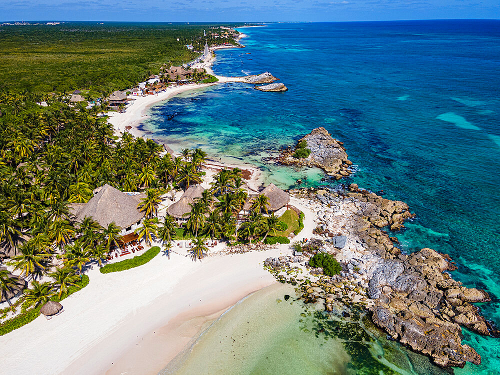 Aerial of Sian Ka'an Biosphere Reserve, UNESCO World Heritage Site, Quintana Roo, Mexico, North America