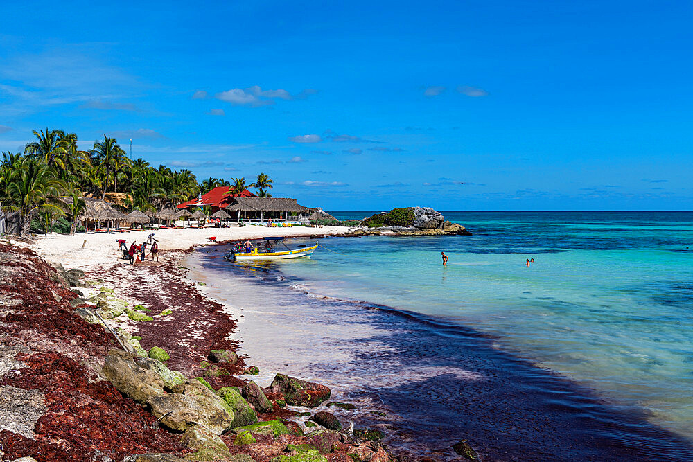 White sand beach in Tulum, Quintana Roo, Mexico, North America