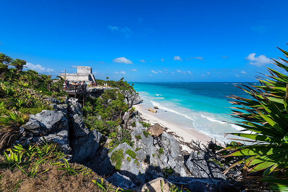 Pre-Columbian Mayan walled city of Tulum, Quintana Roo, Mexico, North America