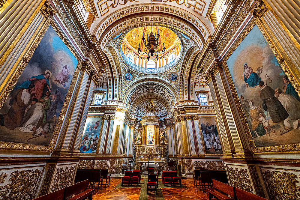 Interior of the Monastery Franciscano de Nuestra Senora de Guadalupe, UNESCO World Heritage Site, Zacatecas, Mexico, North America