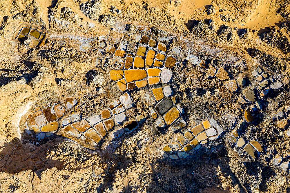 Aerials of the salt mines of Fachi, Tenere desert, Niger, West Africa, Africa