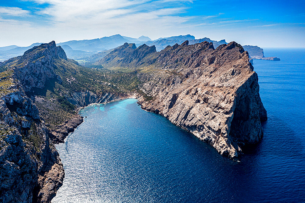 Aerial of the Cap de Formentor, Mallorca, Balearic Islands, Spain, Mediterranean, Europe