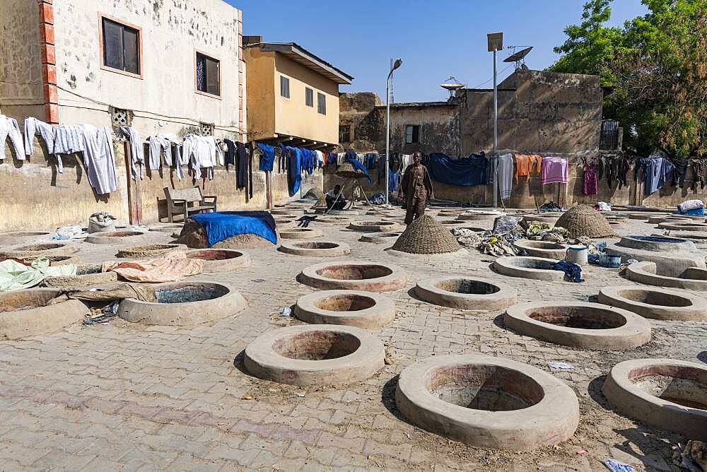 Dyeing pits, Kano, Kano state, Nigeria, West Africa, Africa