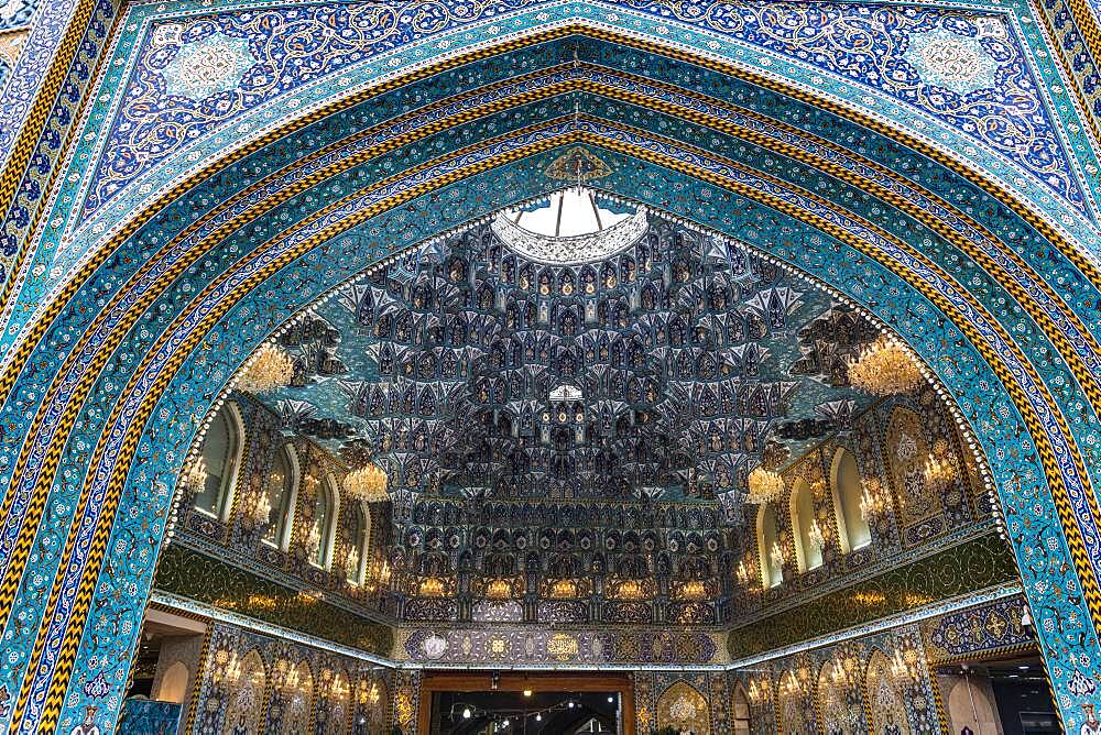 Beautiful tilework, Al-Abbas Holy Shrine, Kerbala, Iraq, Middle East