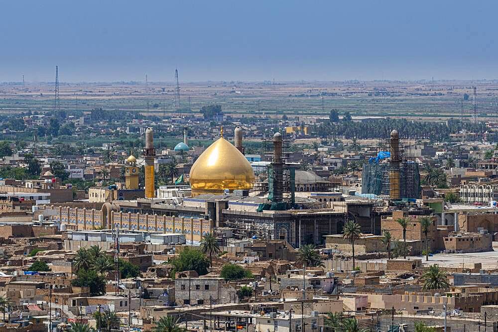 View over Al-Askari Shrine, UNESCO World Heritage Site, Samarra, Iraq, Middle East