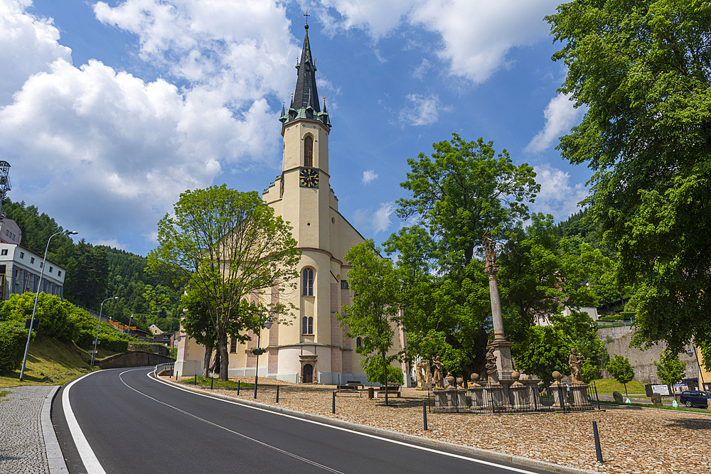 Mining town of Jachymov in the Ore Mountain Mining Region, UNESCO World Heritage Site, Karlovy Vary, Czech Republic, Europe