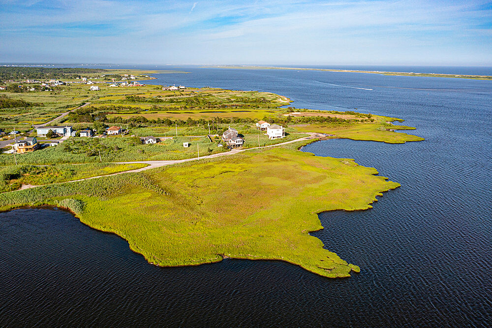 Aerial of Mastic Beach, Long Island, United States of America, North America