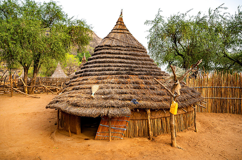 Traditional village hut of the Laarim tribe, Boya Hills, Eastern Equatoria, South Sudan, Africa