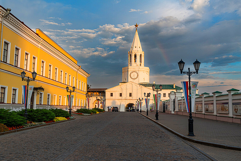 Spasskaya Tower, UNESCO World Heritage Site, Kazan Kremlin, Kazan, Republic of Tatarstan, Russia, Europe