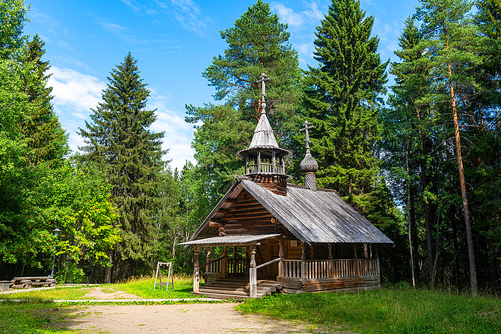 Little wooden chapel, Malye Korely, Little Karelia, Arkhangelsk, Russia, Europe