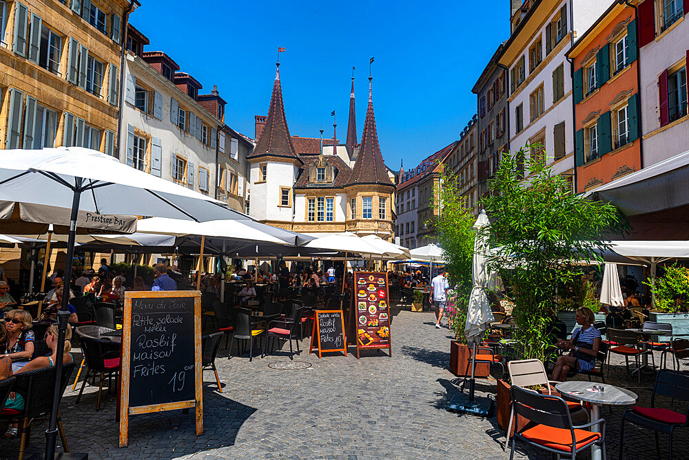 Old town of Neuchatel, Switzerland, Europe