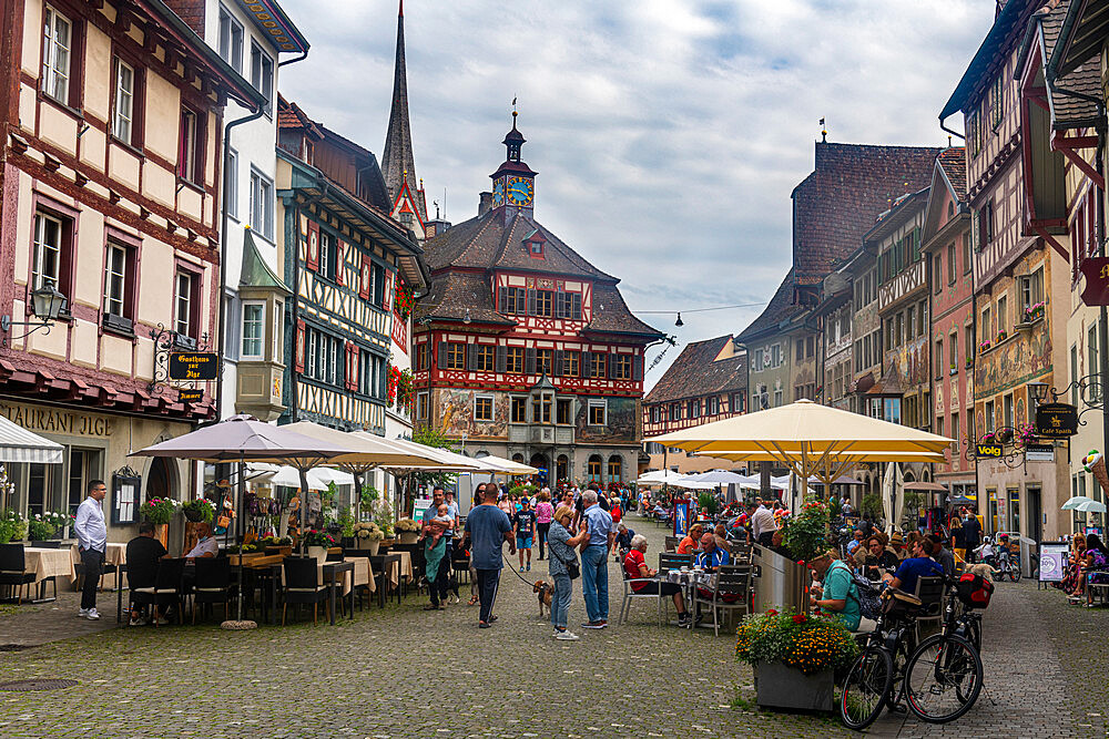 Historic town of Stein on the Rhine (Stein am Rhein), Schaffhausen, Switzerland, Europe