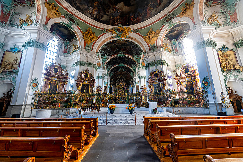 Interior of St. Gallen Cathedral, St. Gallen, Switzerland, Europe