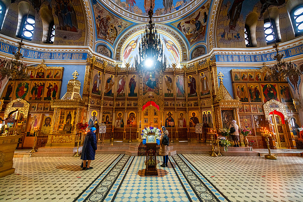 Interior of the Alexander Nevsky Cathedral, Novosibirsk, Novosibirsk Oblast, Russia, Eurasia