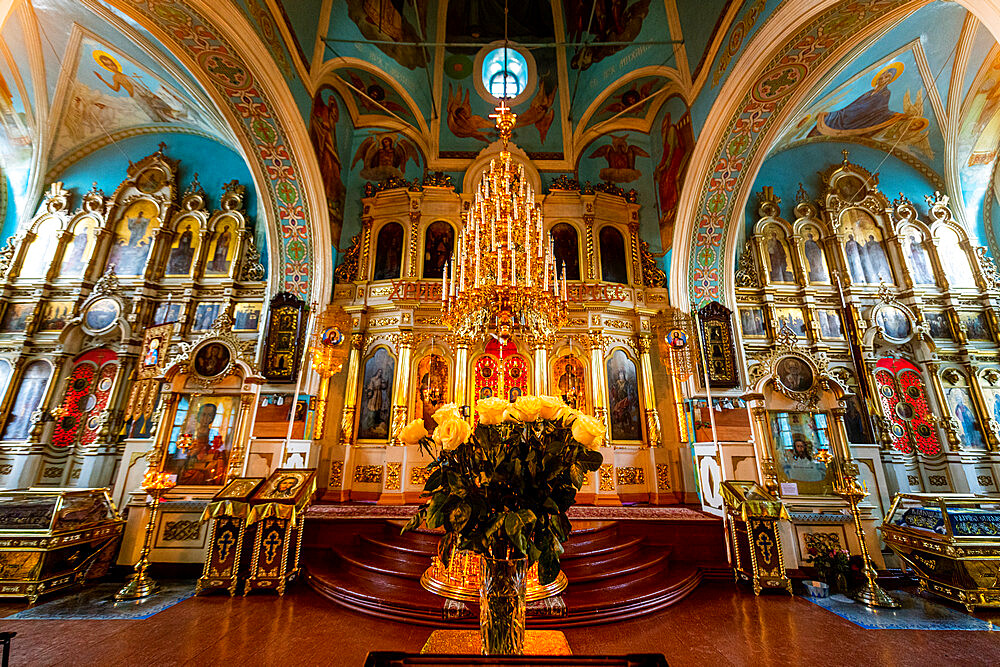 Interior of the Holy Savior Parish, Minusinsk, Krasnoyarsk Krai, Russia, Eurasia