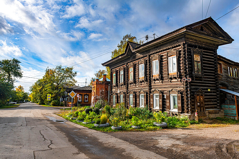 Old wooden house, Tomsk, Tomsk Oblast, Russia, Eurasia