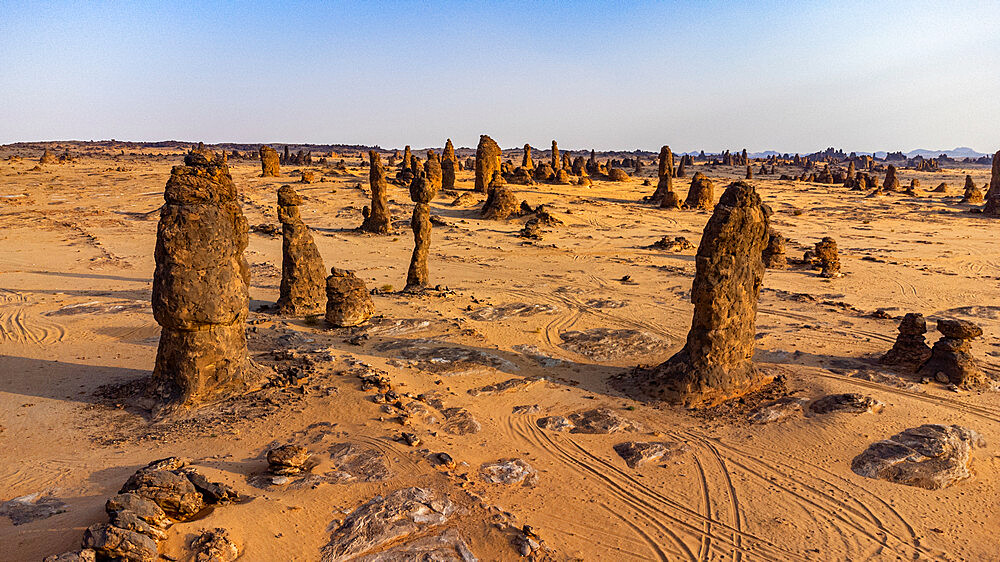 Aerials of the Algharameel rock formations, Al Ula, Kingdom of Saudi Arabia, Middle East