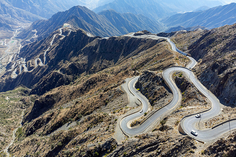 Zigzag Abha mountain road, Kingdom of Saudi Arabia, Middle East