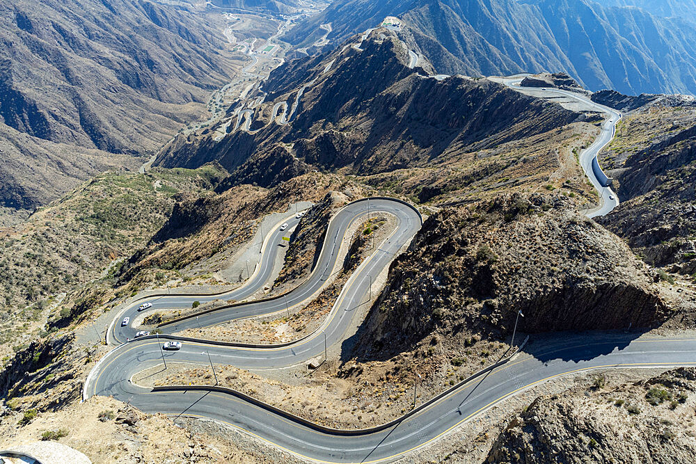 Zigzag Abha mountain road, Kingdom of Saudi Arabia, Middle East