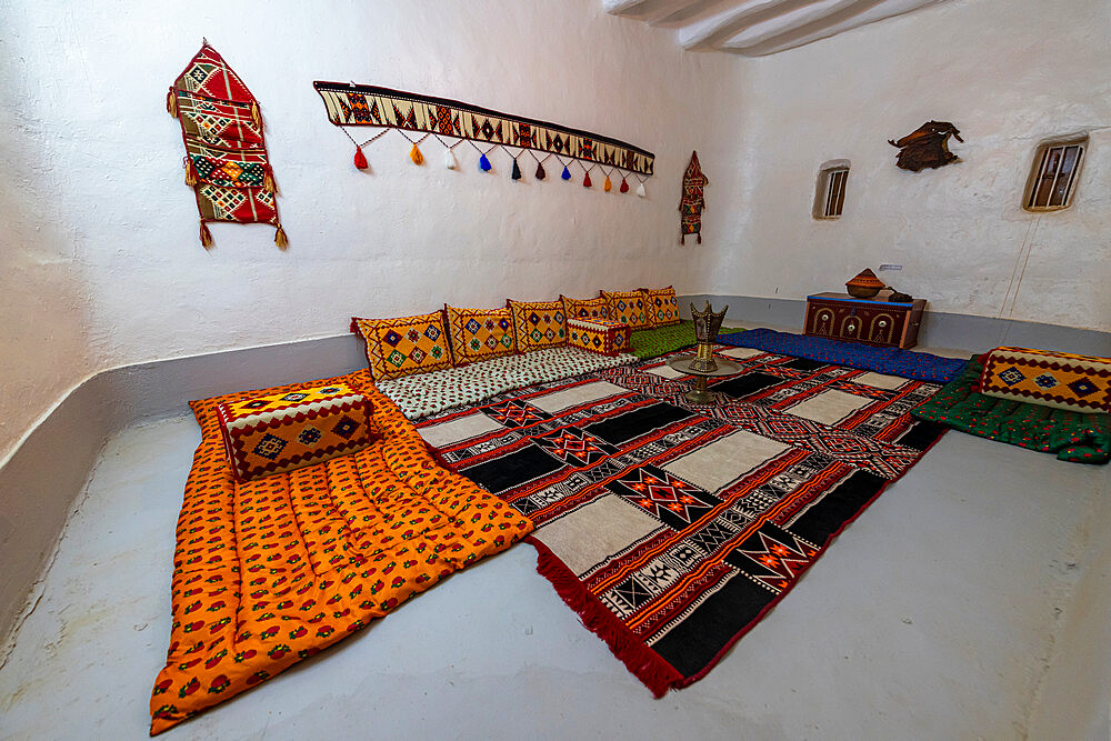 Traditional interior in the Al-Aan Palace, Najran, Kingdom of Saudi Arabia, Middle East